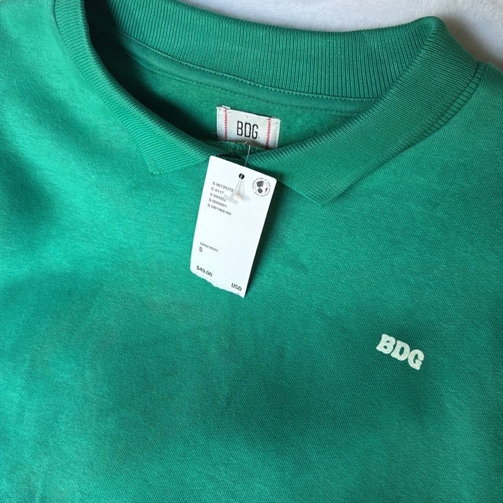 NWT BDG Collared Pullover Sweatshirt in Green S/P (B4) - Picture 2 of 5